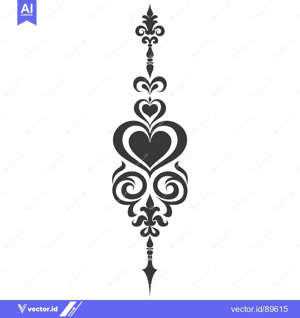 Premium Vector dari Ornate Black and White Heart Design with Swirls