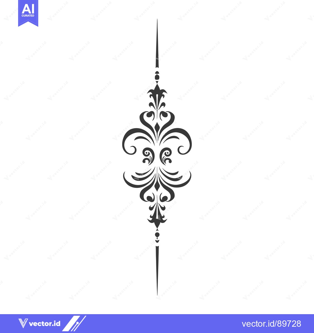 Premium Vector dari Ornate Black and White Vertical Floral Design