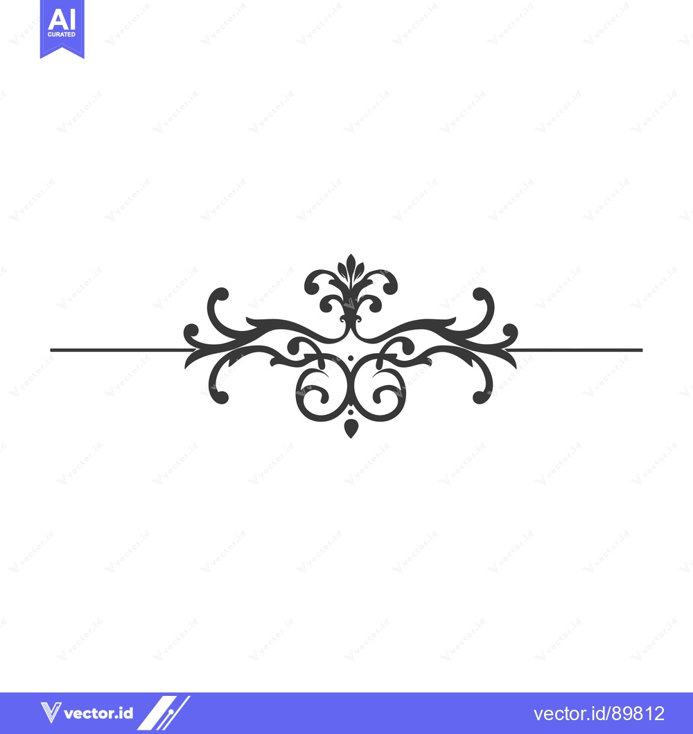 Premium Vector dari Ornate Decorative Design with Swirls and a Horizontal Line