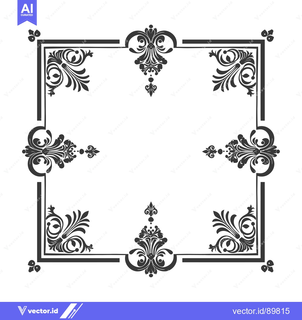 Premium Vector of Ornate Decorative Frame with Floral Motifs