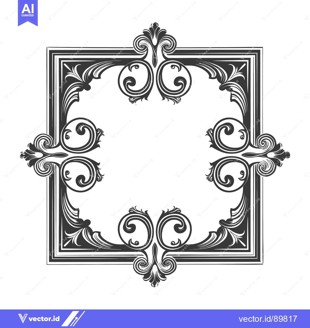 Premium Vector dari Ornate Decorative Frame with Swirls and Flourishes