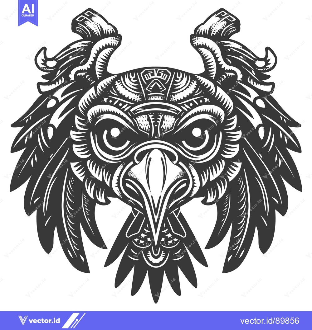 Premium Vector dari Ornate Eagle Head with Spread Wings