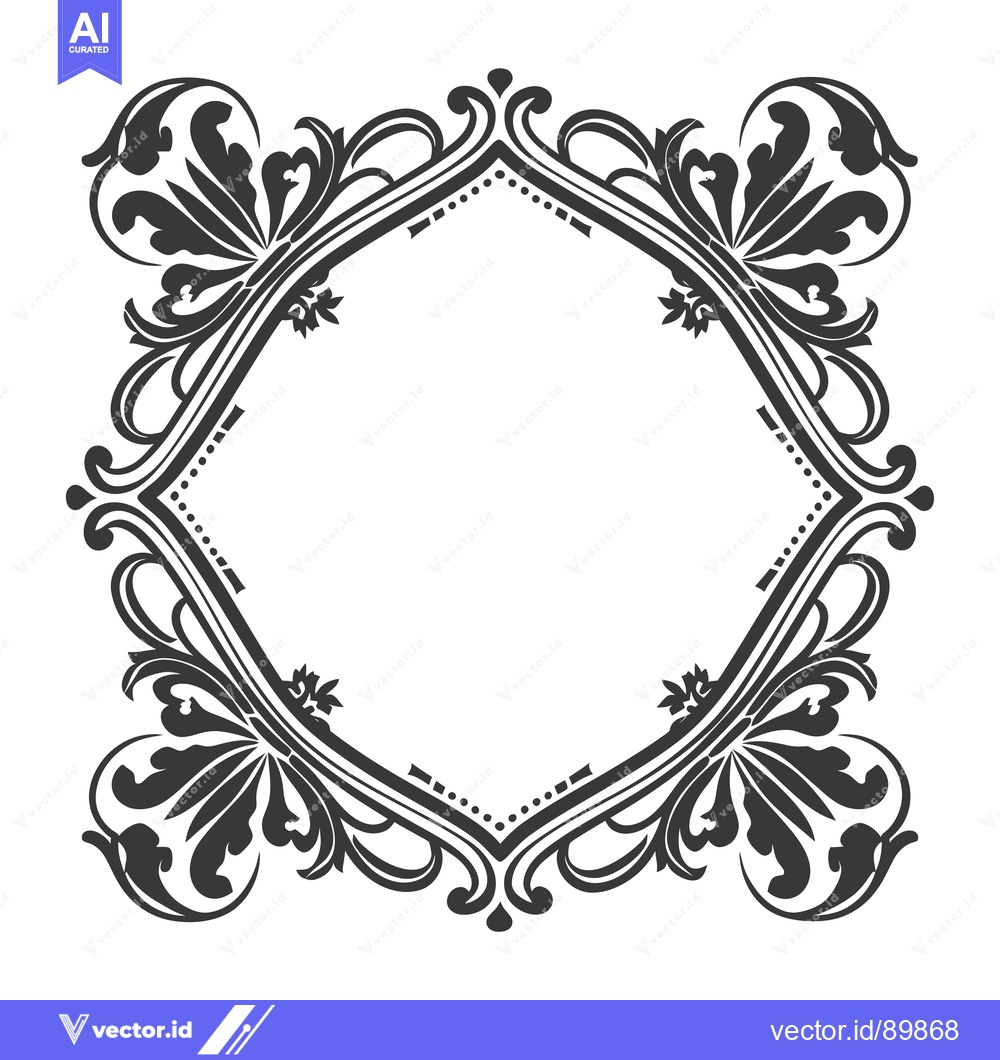 Premium Vector dari Ornate Floral Design Forming a Square Frame