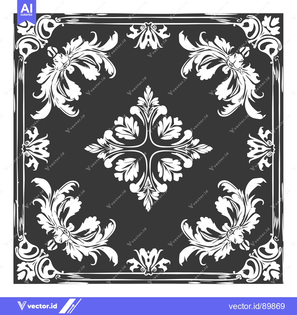 Premium Vector of Ornate Floral Design with a Black Background