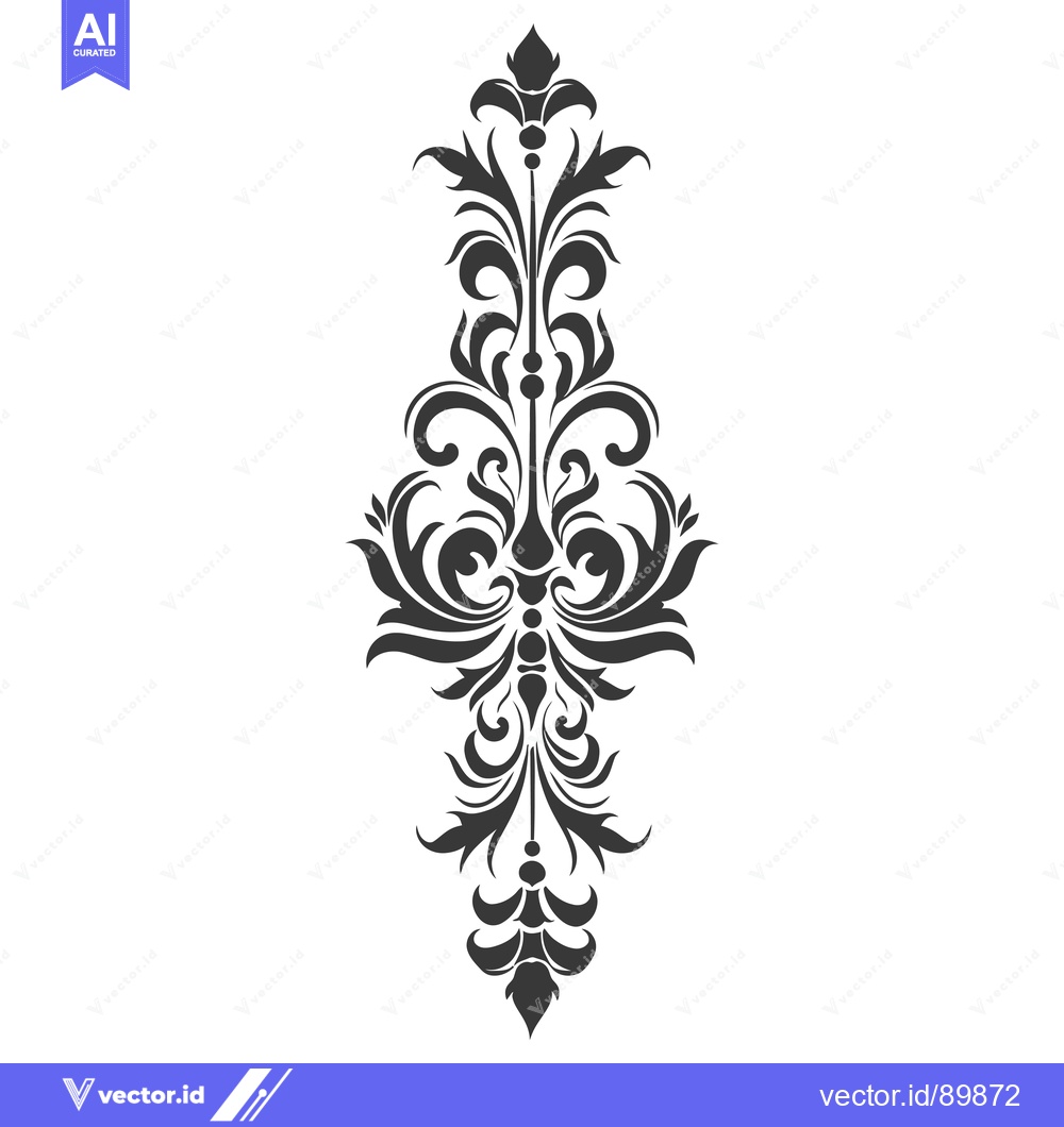 Premium Vector dari Ornate Floral Design with Intricate Swirls and Curls