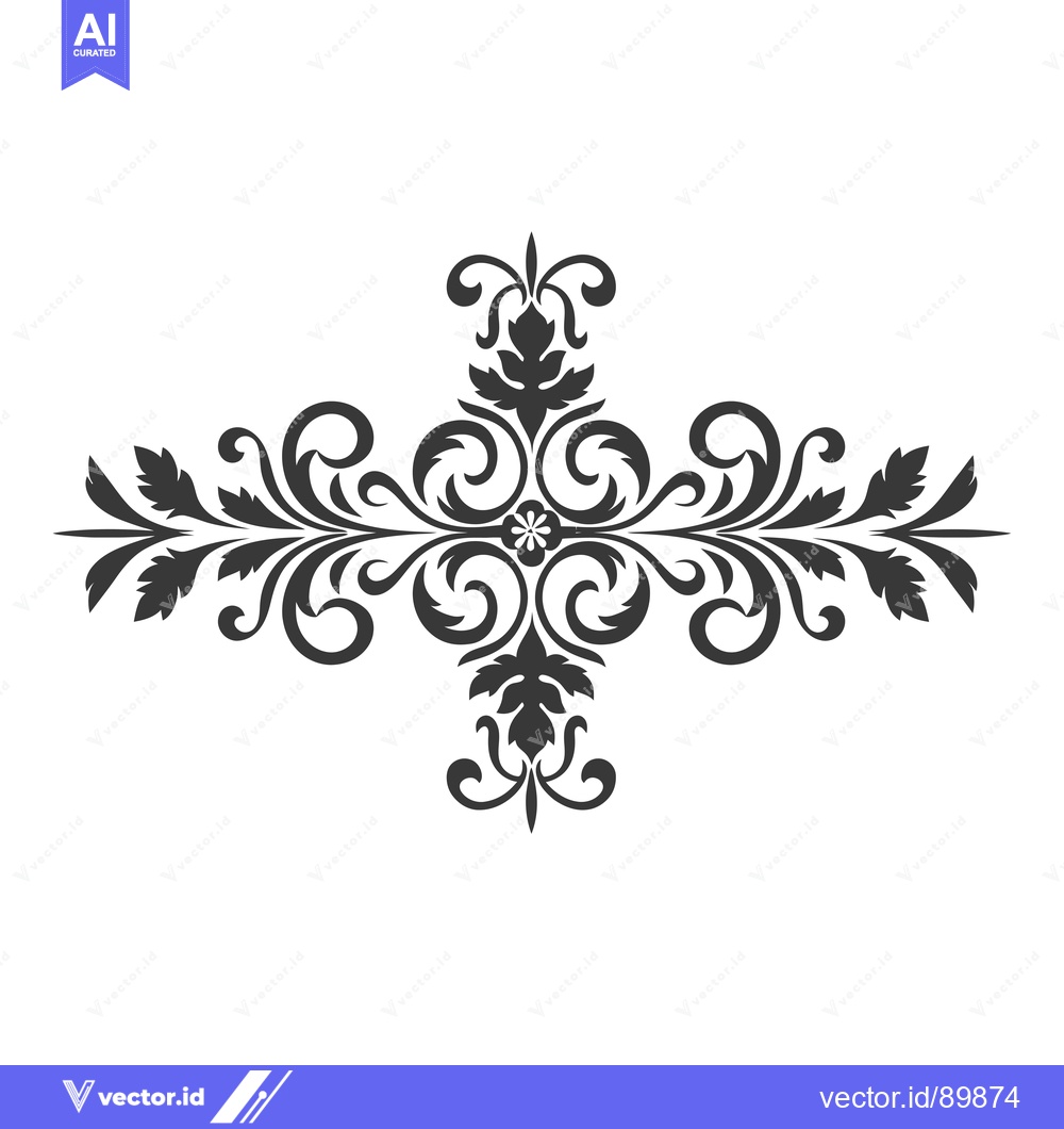 Premium Vector of Ornate Floral Design with Swirls and Leaves