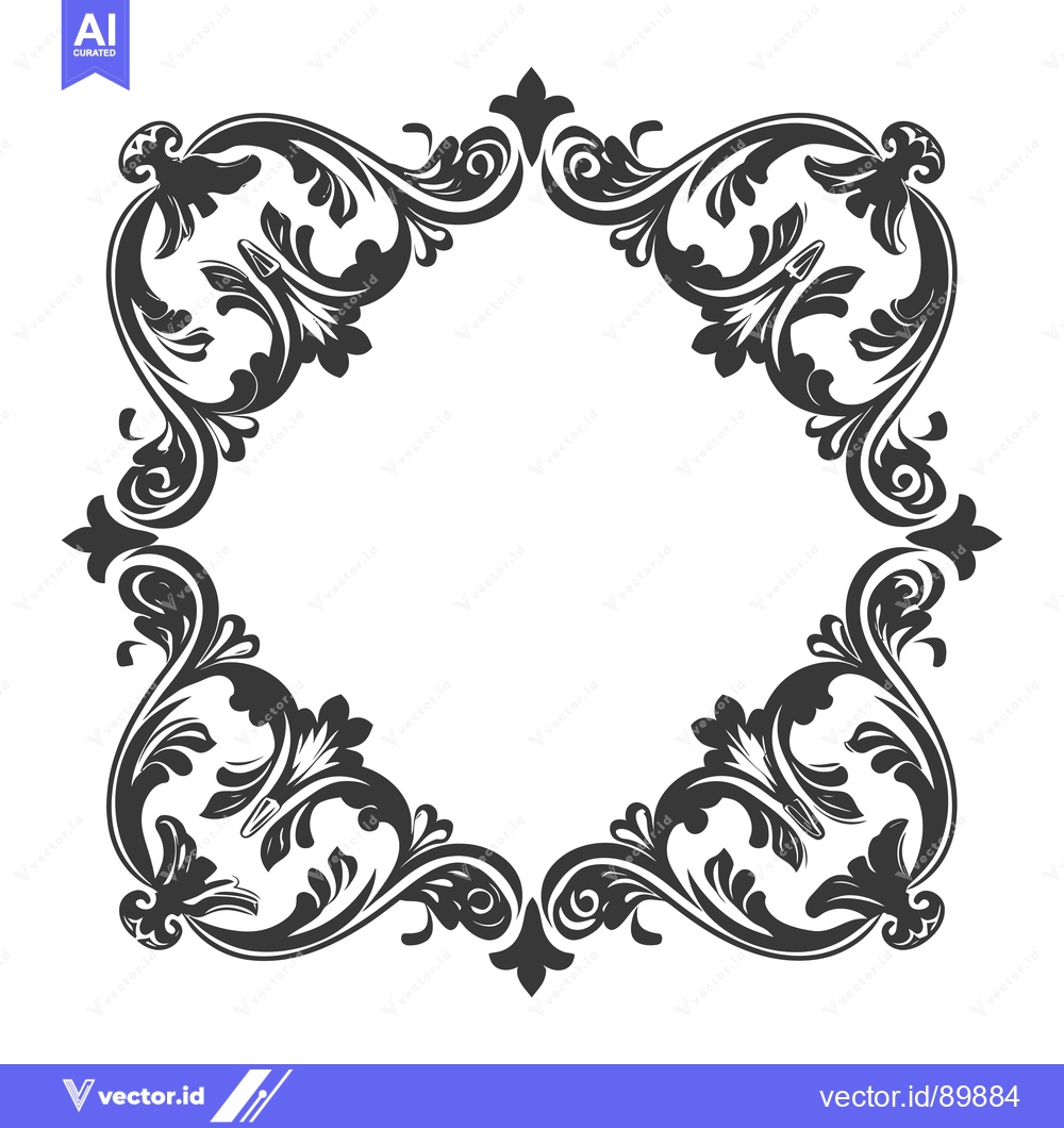 Premium Vector dari Ornate Floral Frame with Swirling Designs