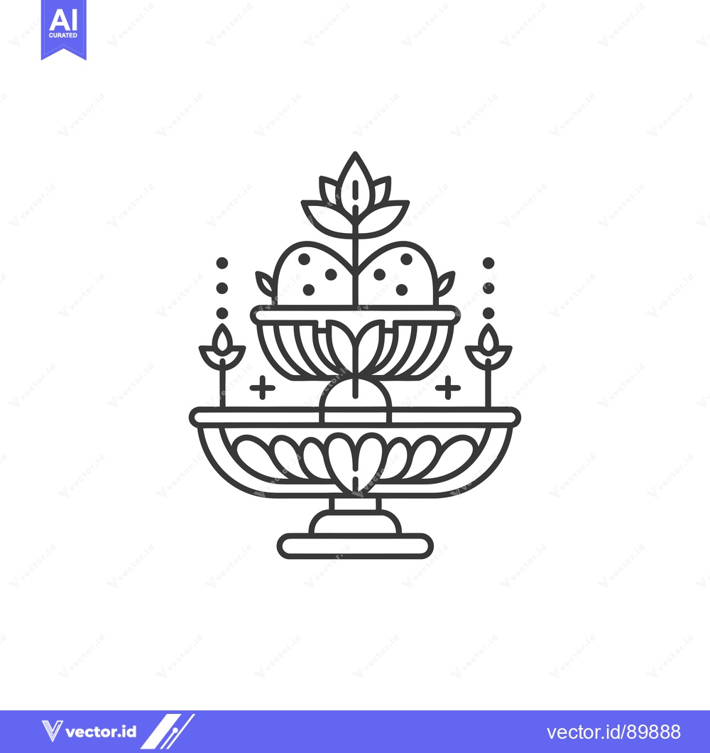 Premium Vector of Ornate Fountain with Two Heart-Shaped Bowls and Flower Design