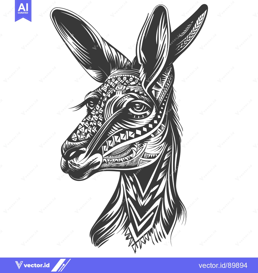 Premium Vector dari Ornate Geometric Patterned Deer Head Illustration