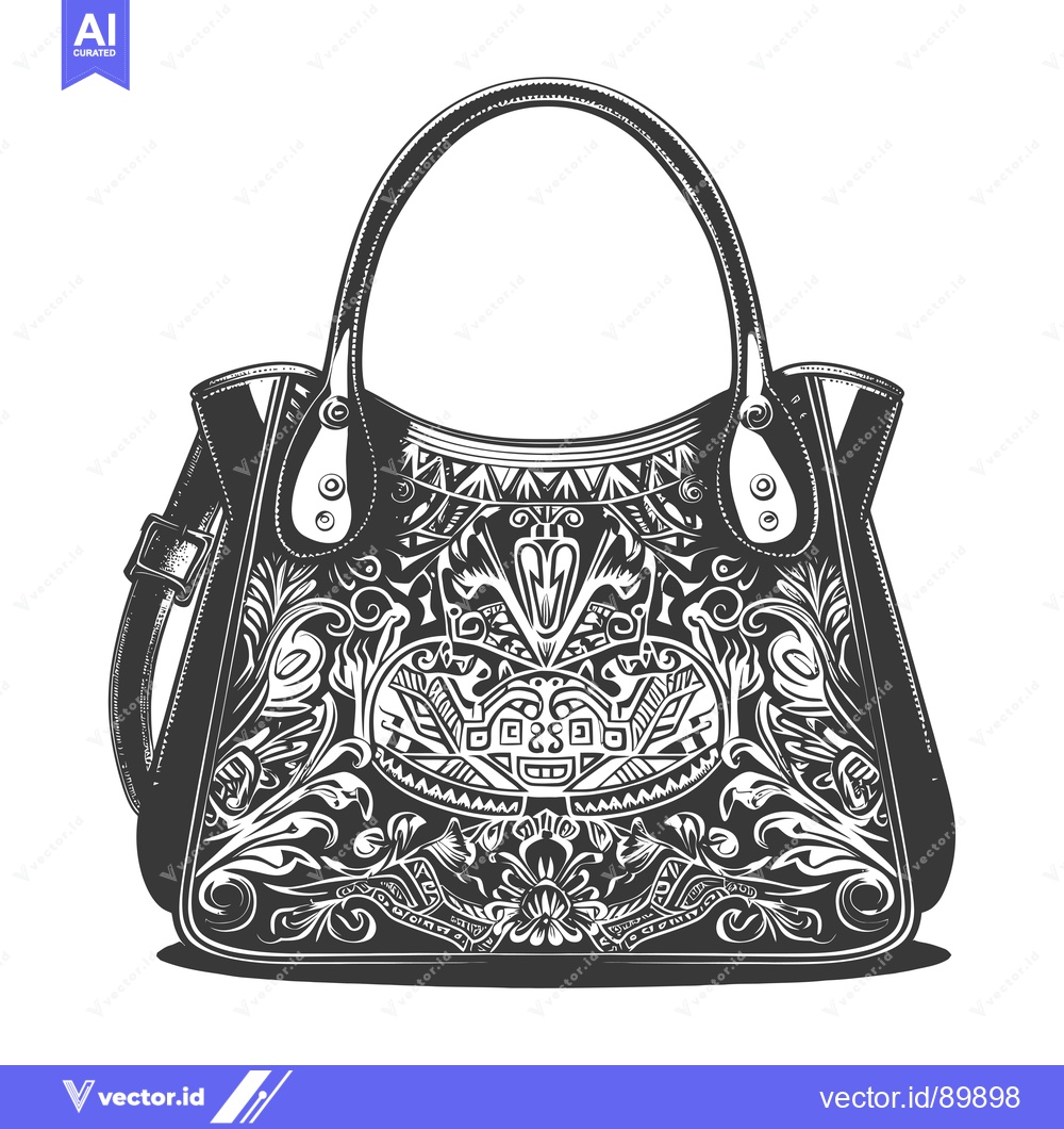 Premium Vector dari Ornate Handbag with Floral and Geometric Designs