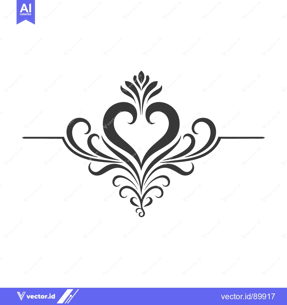 Premium Vector of Ornate Heart Design with Floral Elements