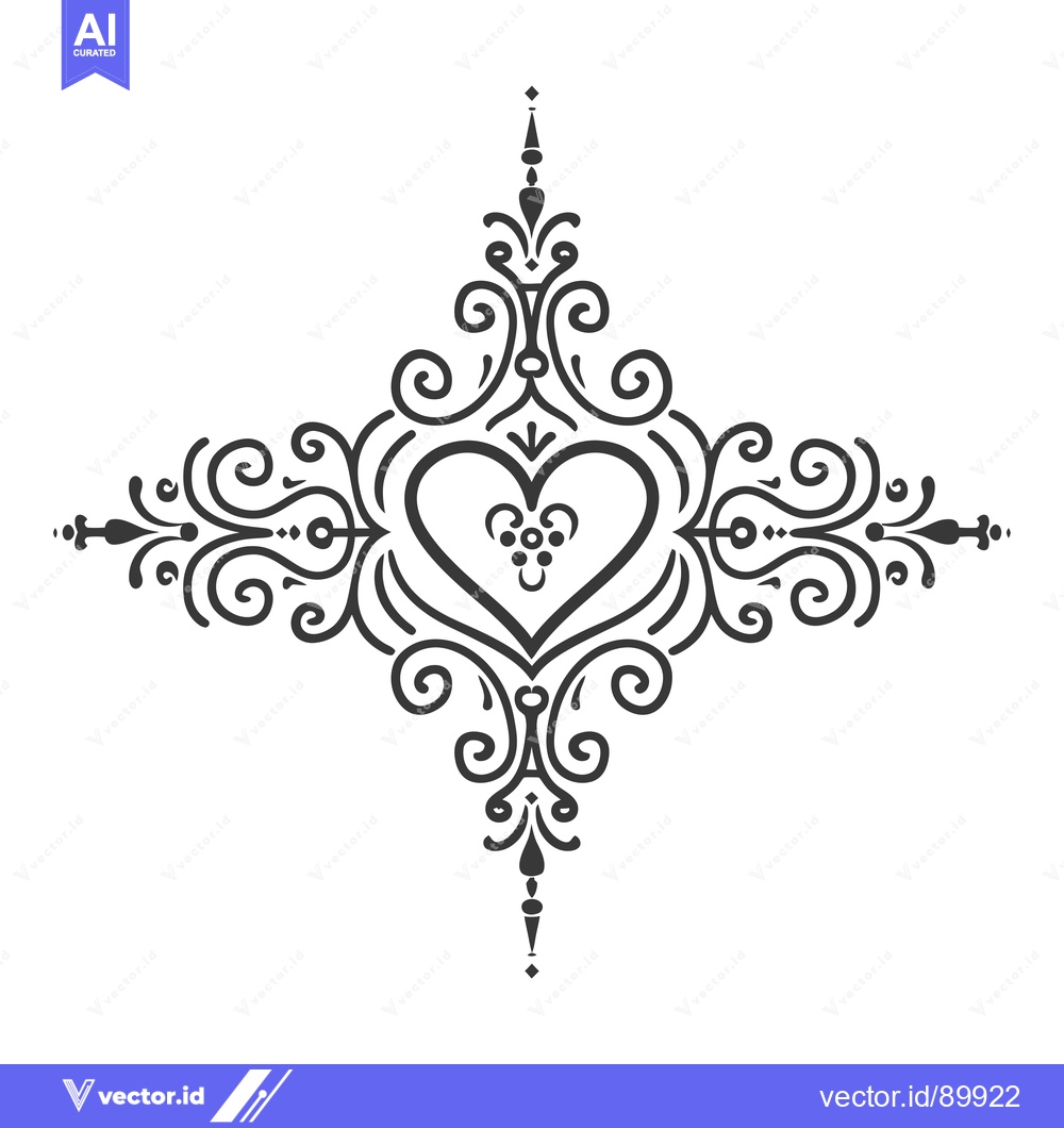 Premium Vector of Ornate Heart with Swirls and Flourishes