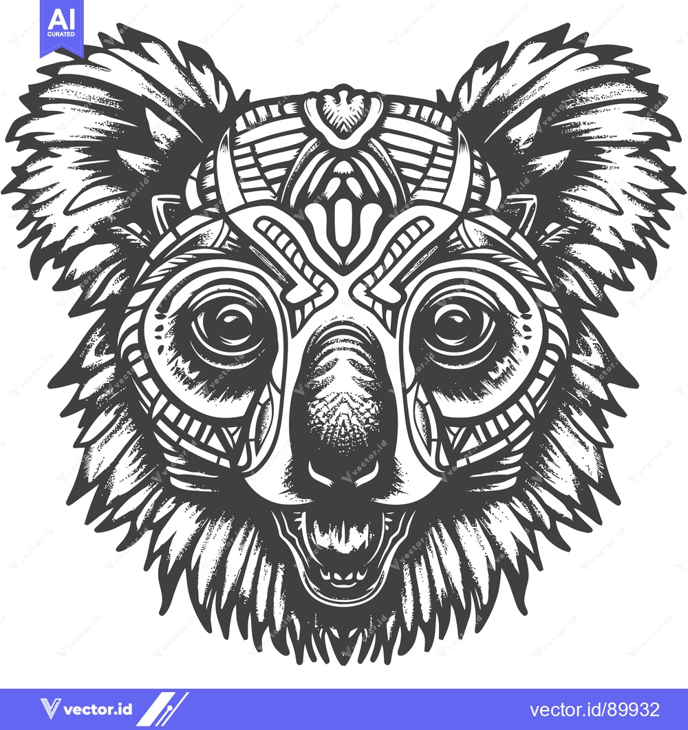 Premium Vector dari Ornate Koala Head with Geometric Pattern