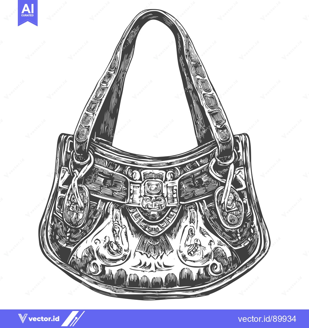Premium Vector dari Ornate Leather Handbag with Intricate Design