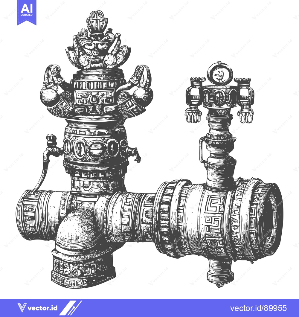 Premium Vector dari Ornate Pipe System with Decorative Details
