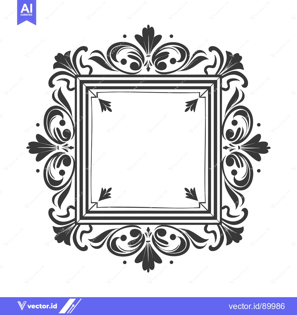 Premium Vector dari Ornate Square Frame with Flourishes