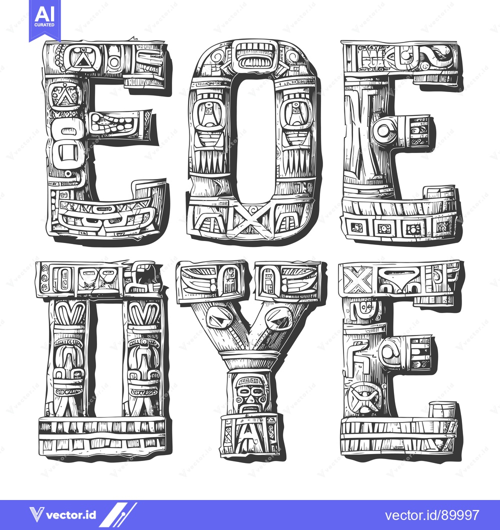 Premium Vector of Ornate Stone Carved Letters Spelling "FOREVER"