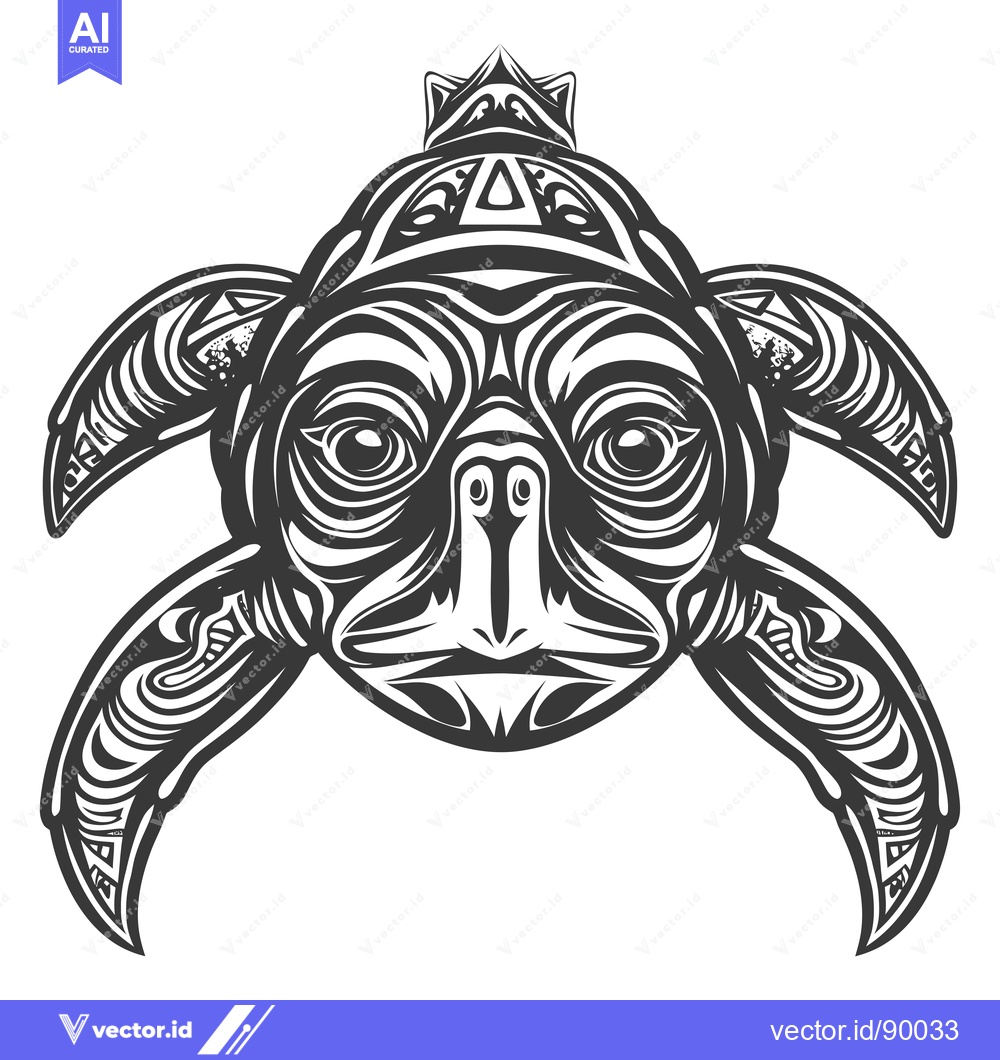 Premium Vector of Ornate Turtle Illustration with Intricate Details