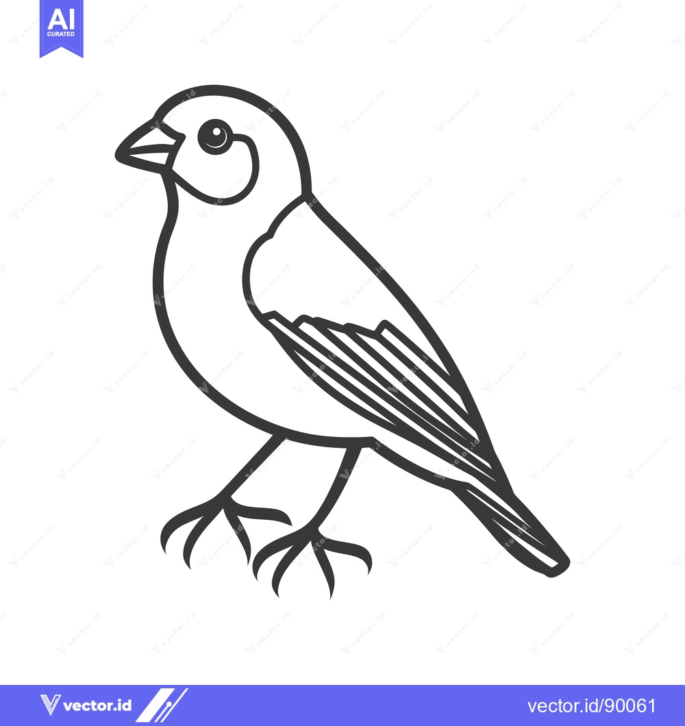 Premium Vector dari A simple black and white illustration of a small bird