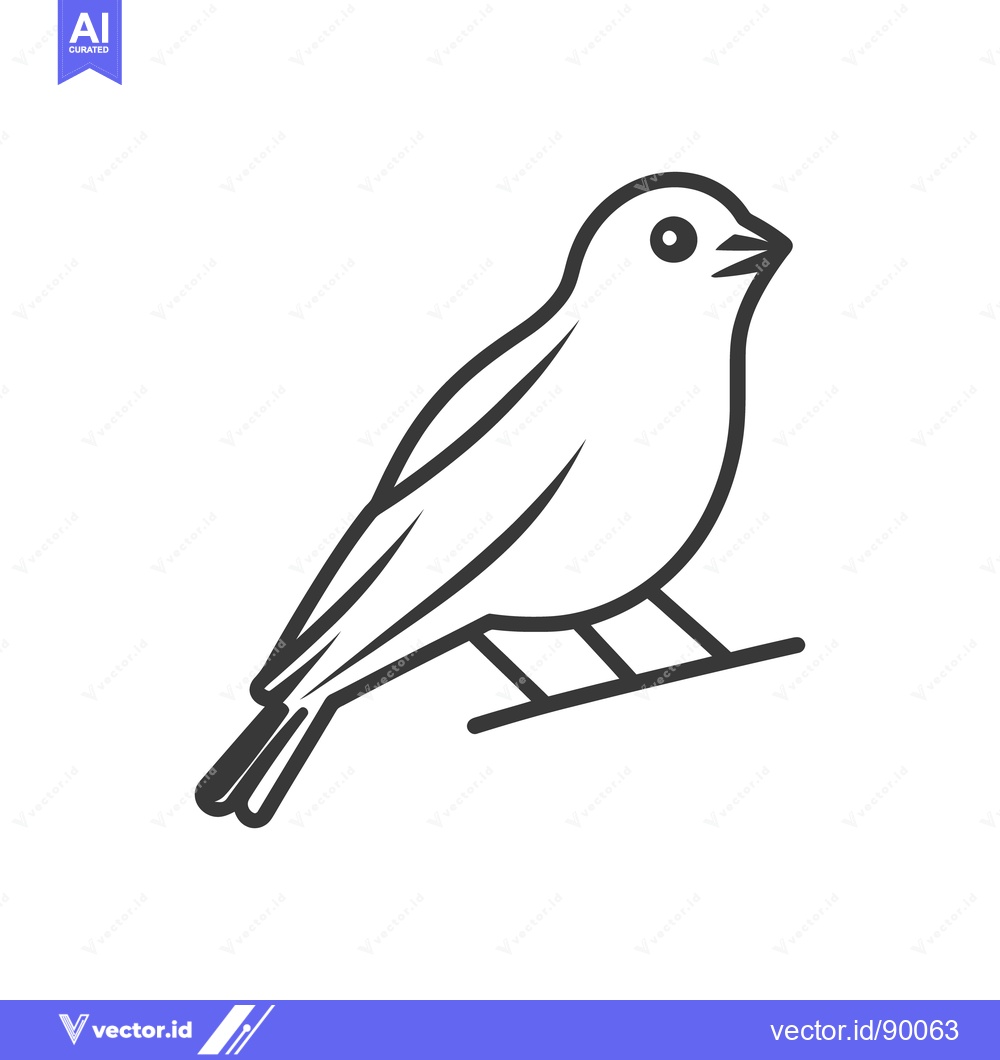 Premium Vector dari A simple black and white outline illustration of a small bird