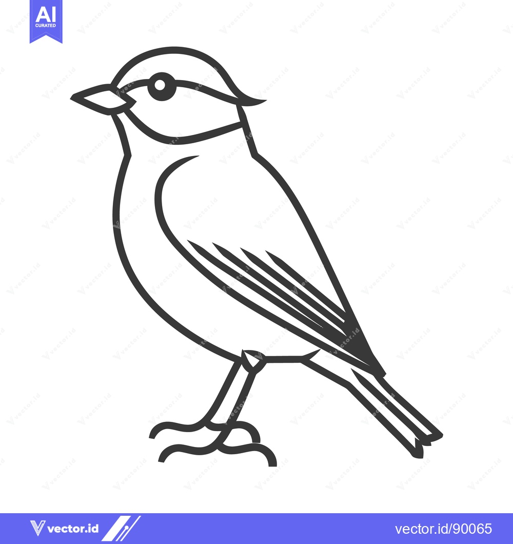Premium Vector of A simple minimalist outline drawing of a small bird