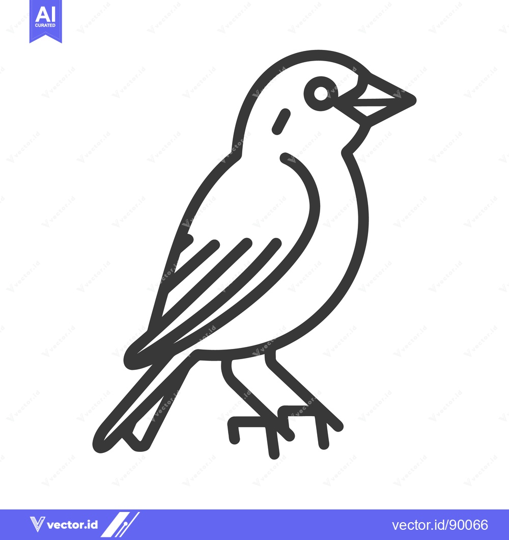 Premium Vector dari A minimalist line drawing of a small bird on white