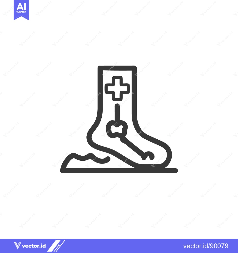 Premium Vector dari Foot Health Icon: Medical Symbol with Bone and Cross Design