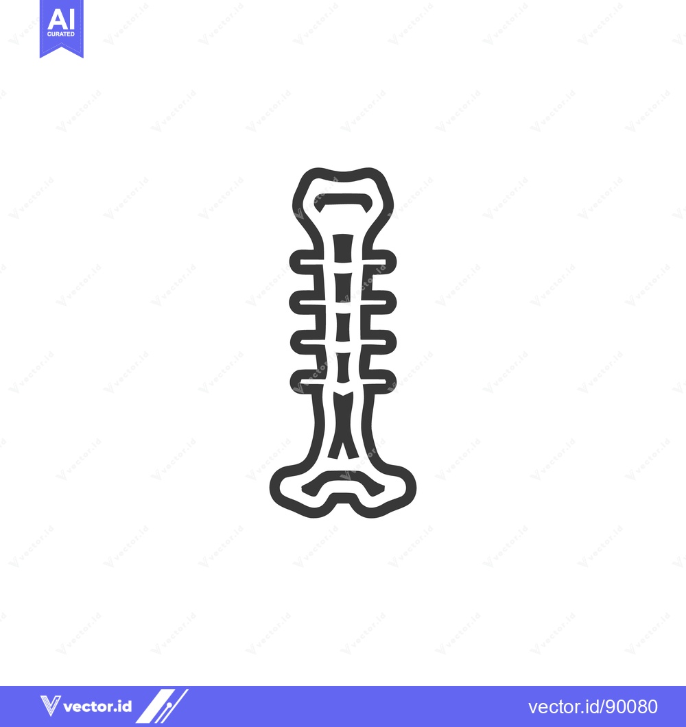 Premium Vector dari Stylized Vertebral Column Icon: Anatomical Outline on White Background
