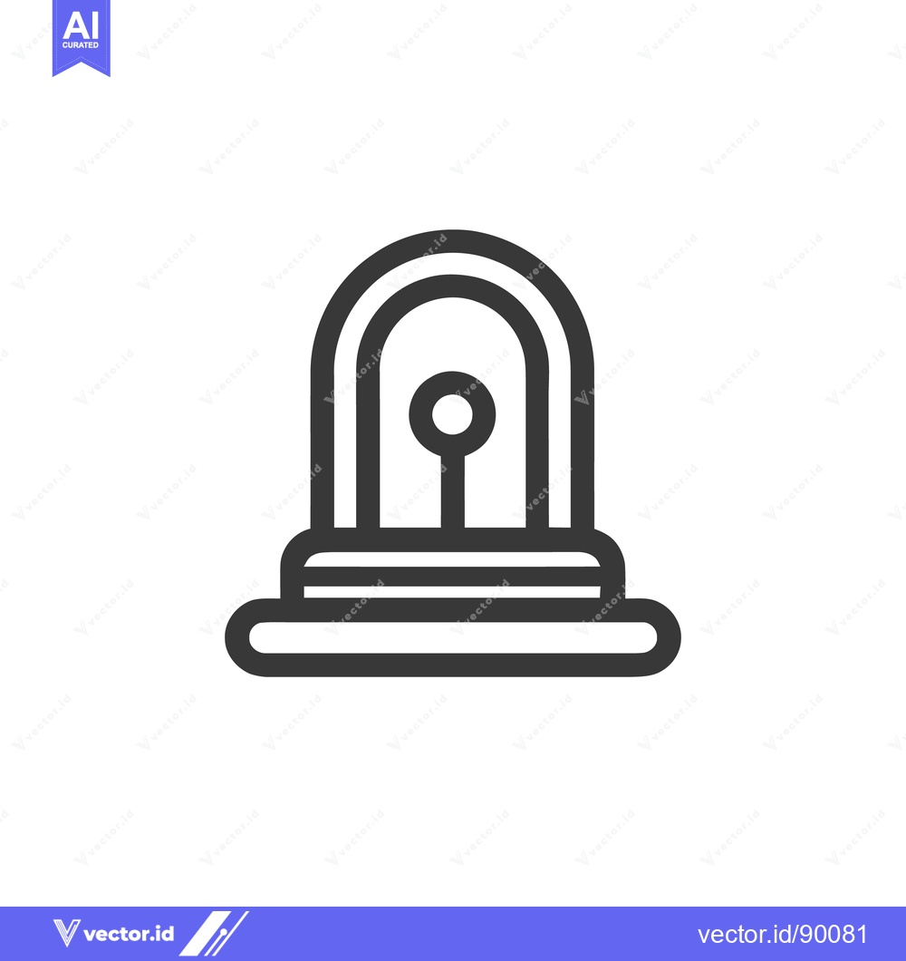 Premium Vector dari Minimalist Siren Icon: Bold Outline, Emergency Alert Symbol, Vector Gr