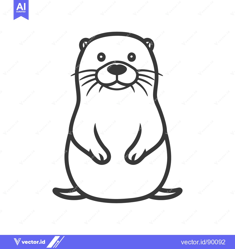 Premium Vector dari A simplistic illustration depicting a friendly looking river otter