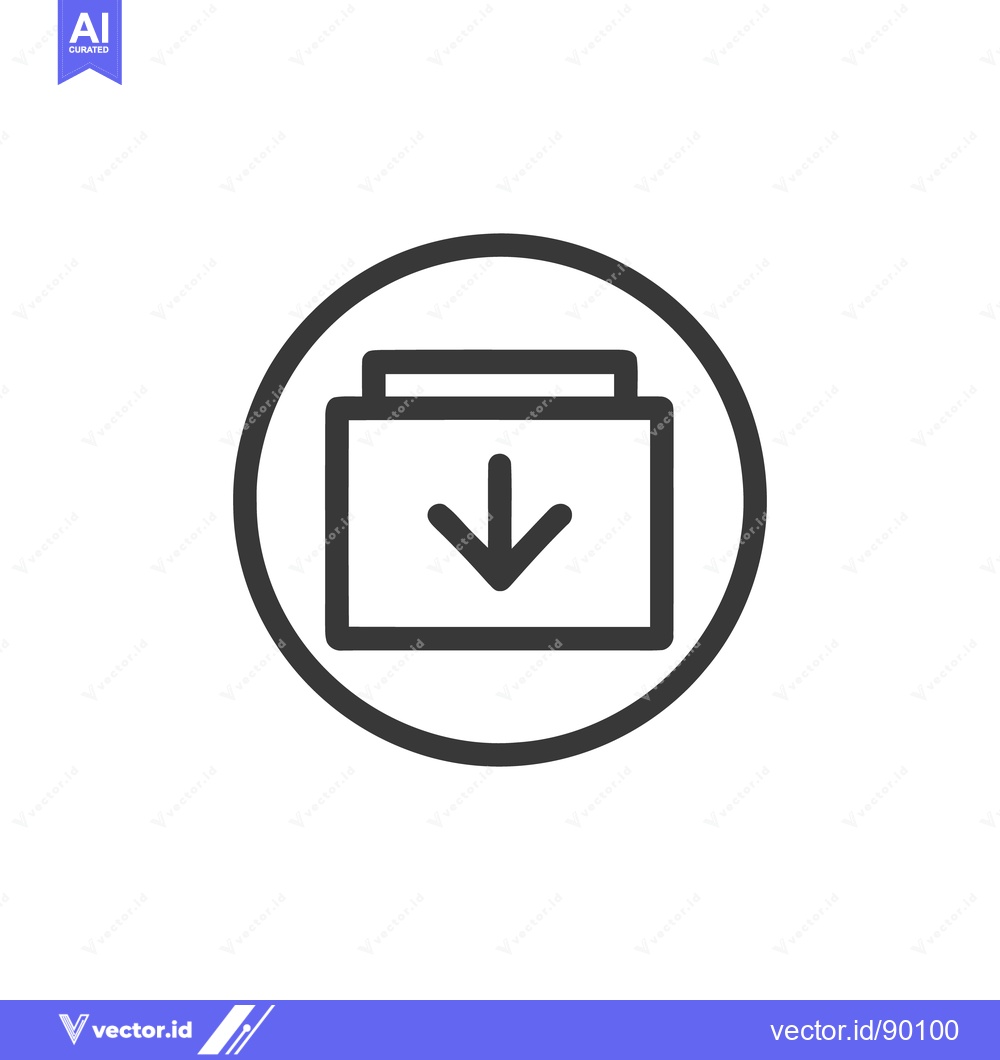 Premium Vector of Download Icon: Simple Dark Gray Arrow in Circle