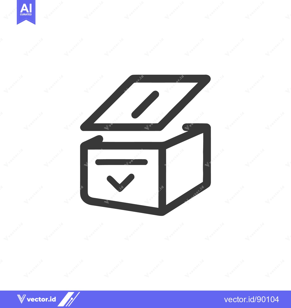 Premium Vector dari Minimalist Voting Box Icon with Slot and Arrow Symbol