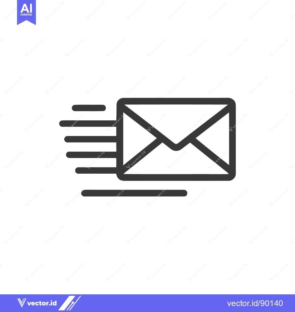 Premium Vector dari Fast Delivery: Stylized Mail Icon with Motion Lines on White Backgroun