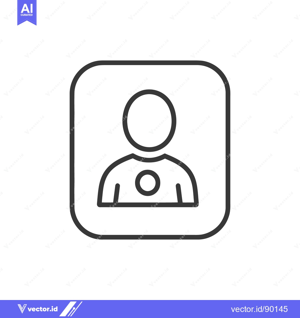 Premium Vector of A simple black outline icon of a human person in profile
