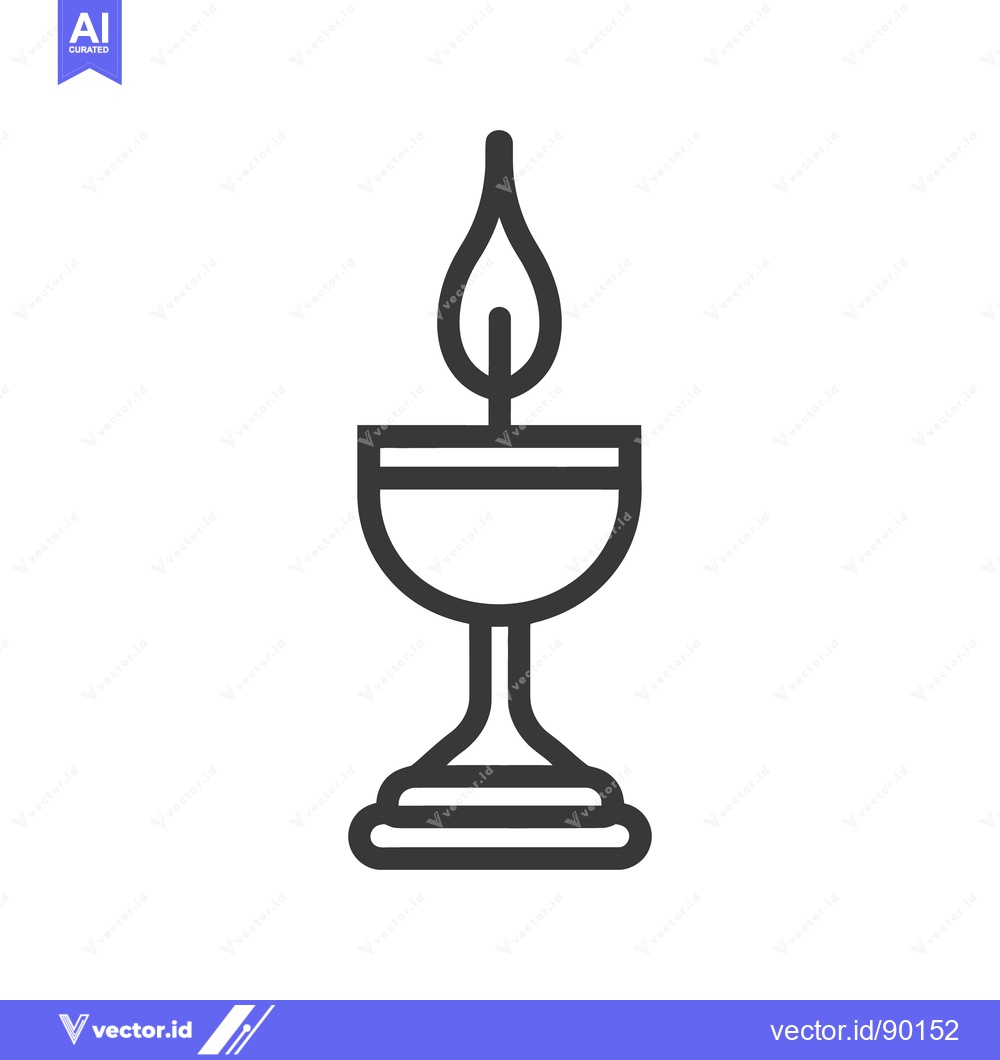 Premium Vector of A simple illustration of a candle with a flame above a chalice