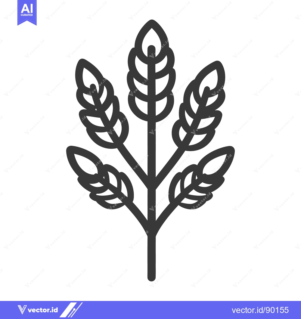Premium Vector dari A graphic depiction of a plant with leaflike structures