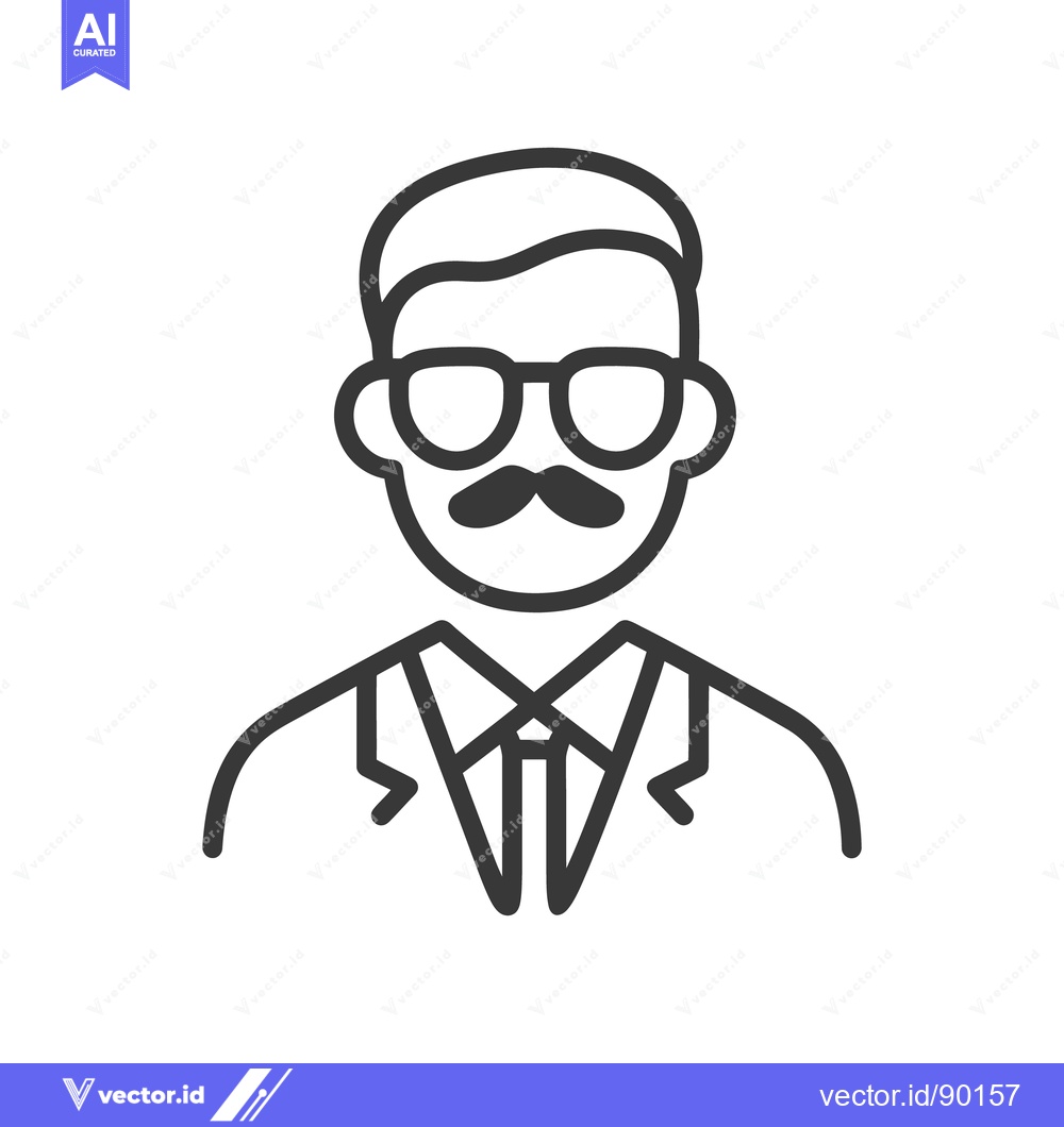 Premium Vector of This image represents a person with glasses and a mustache