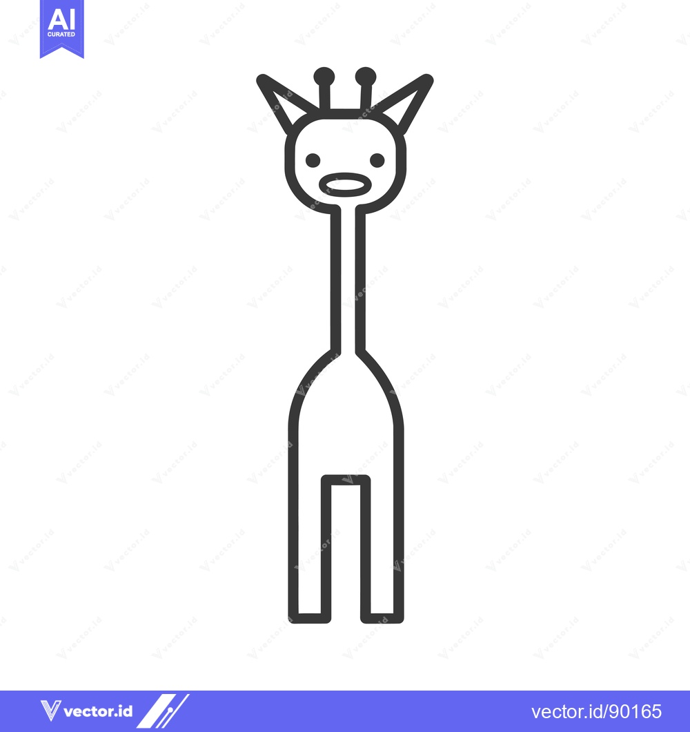 Premium Vector dari Outline Drawing of a Cartoon Giraffe