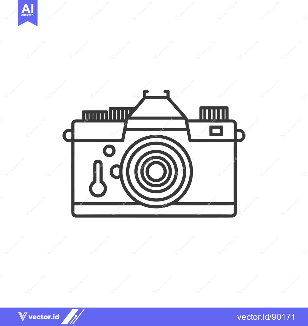Premium Vector of Outline drawing of a classic 35mm film camera