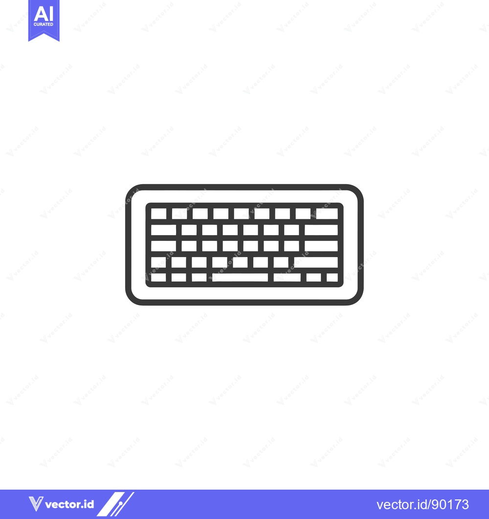 Premium Vector dari Outline drawing of a computer keyboard with keys
