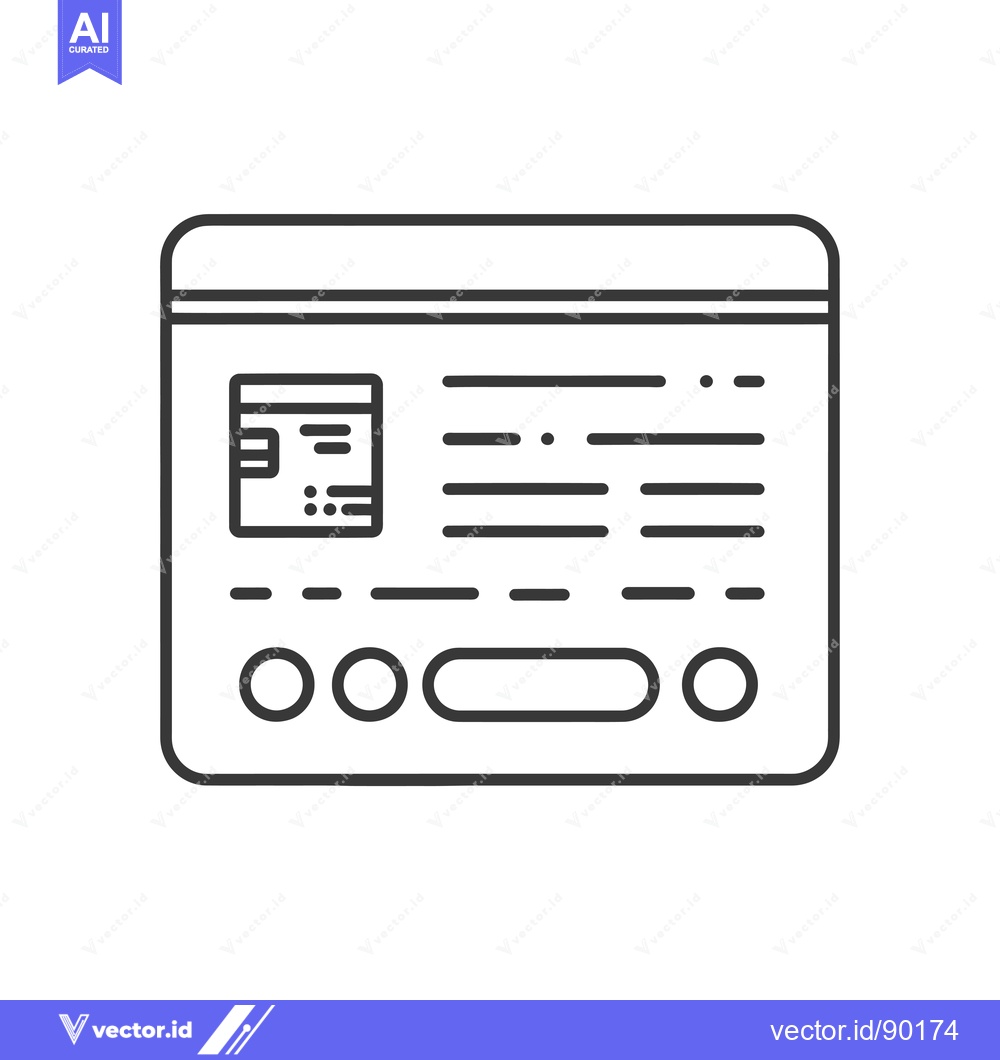 Premium Vector of Outline Drawing of a Computer Screen with Buttons
