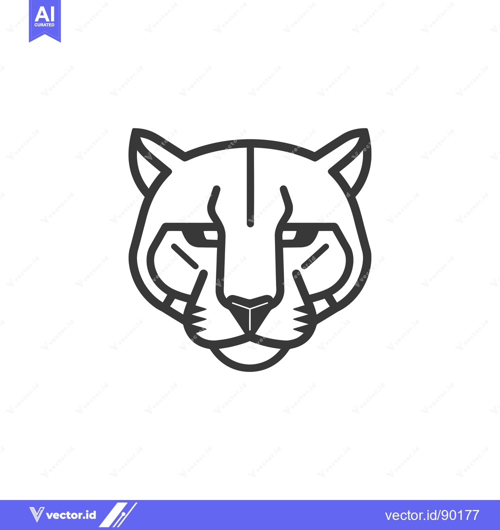 Premium Vector of Outline Drawing of a Cougar's Head