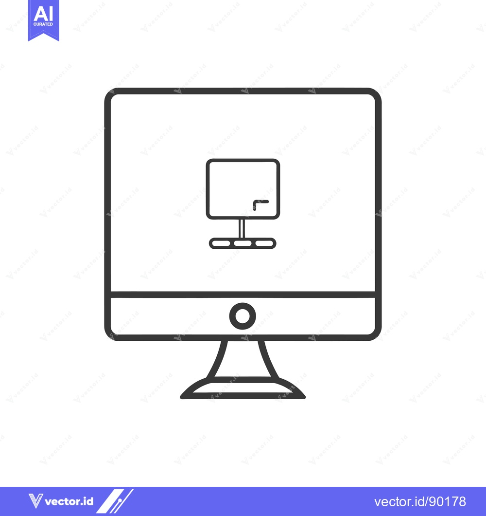 Premium Vector dari Outline Drawing of a Desktop Computer Monitor