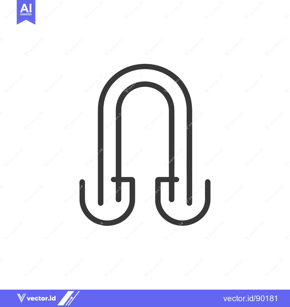 Premium Vector dari Outline drawing of a double-ended hook
