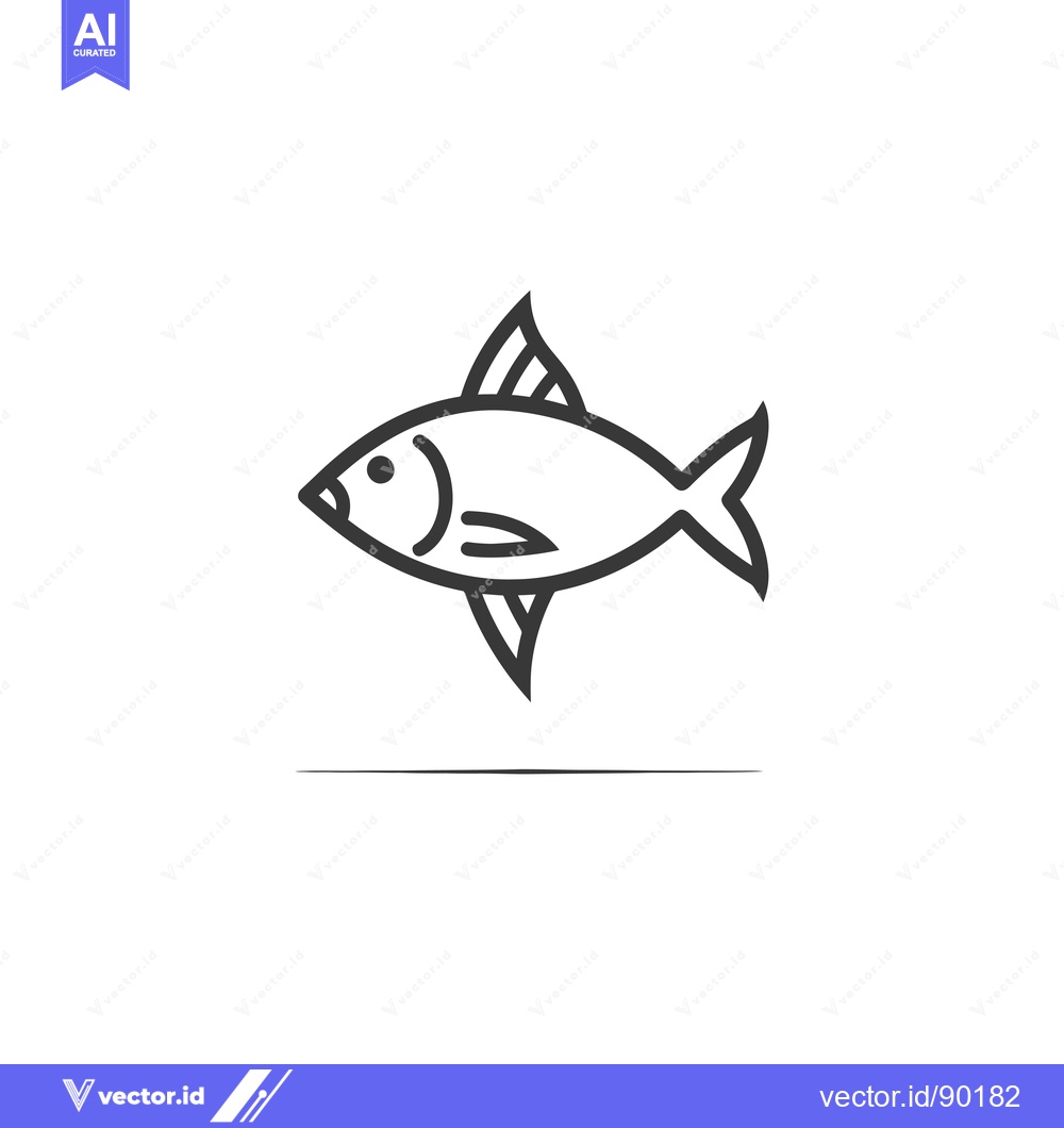 Premium Vector of Outline Drawing of a Fish with a Dorsal Fin