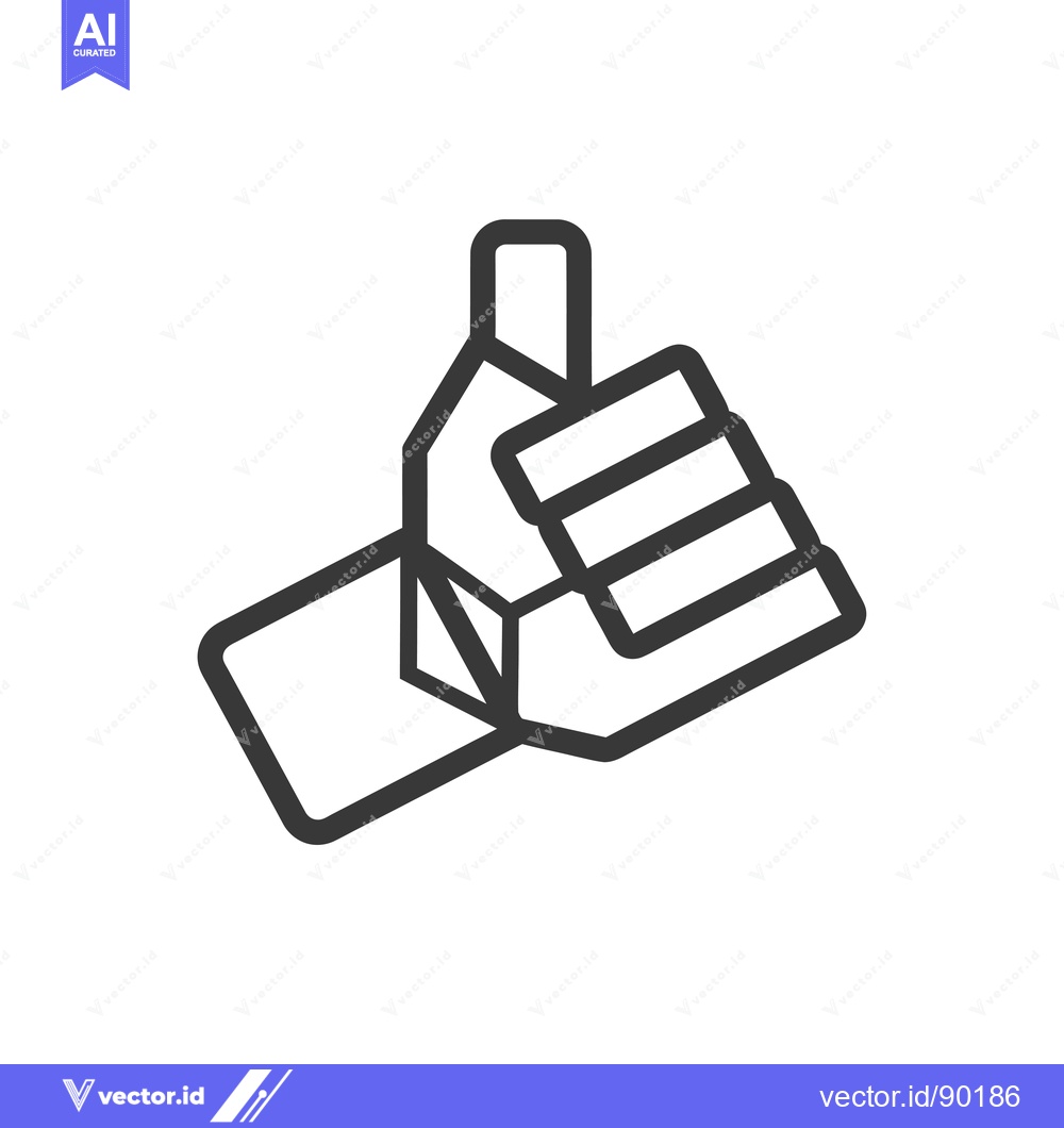 Premium Vector dari Outline Drawing of a Hand Giving a Thumbs Up