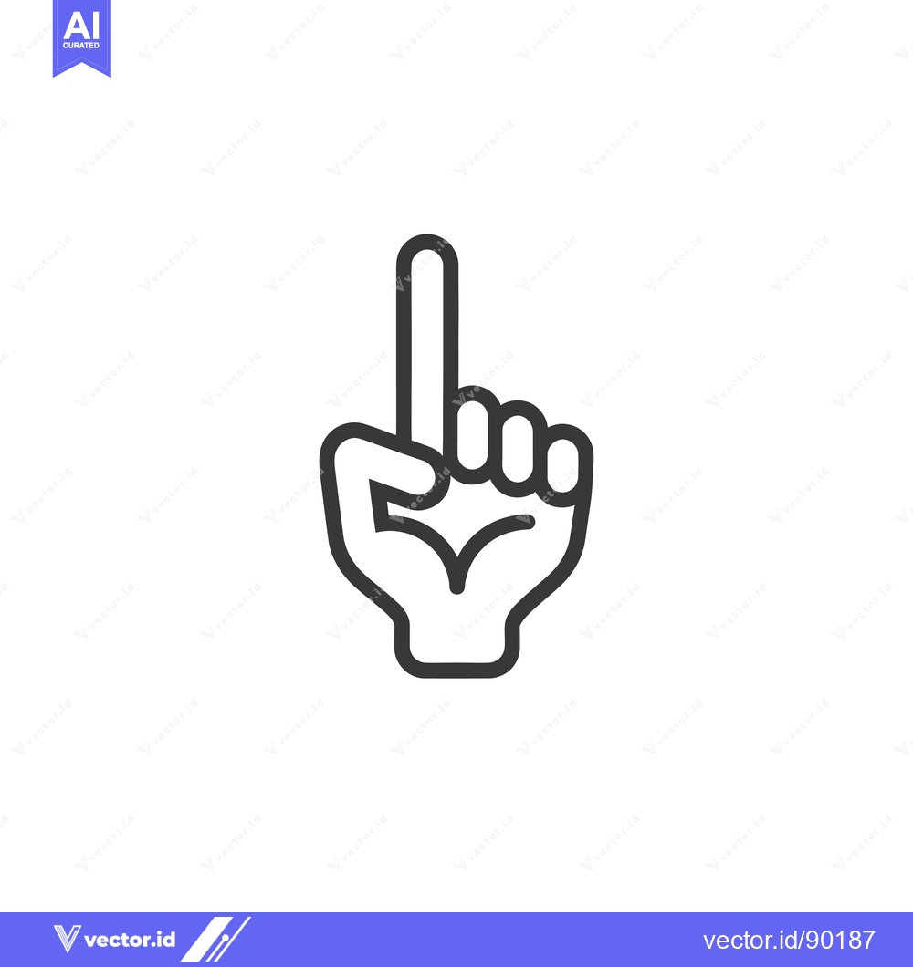 Premium Vector dari Outline drawing of a hand pointing upwards with index finger extended