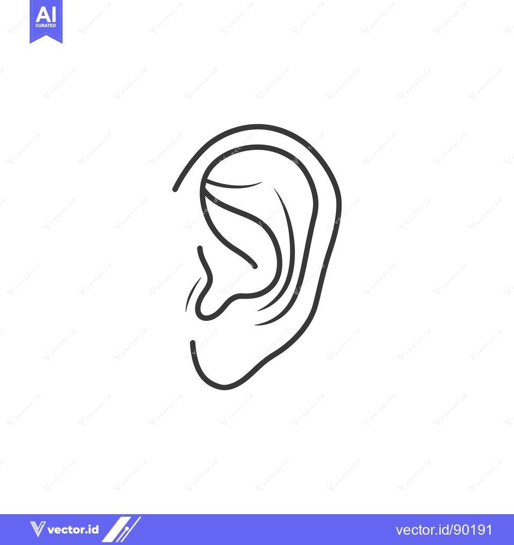 Premium Vector dari Outline drawing of a human ear in profile view