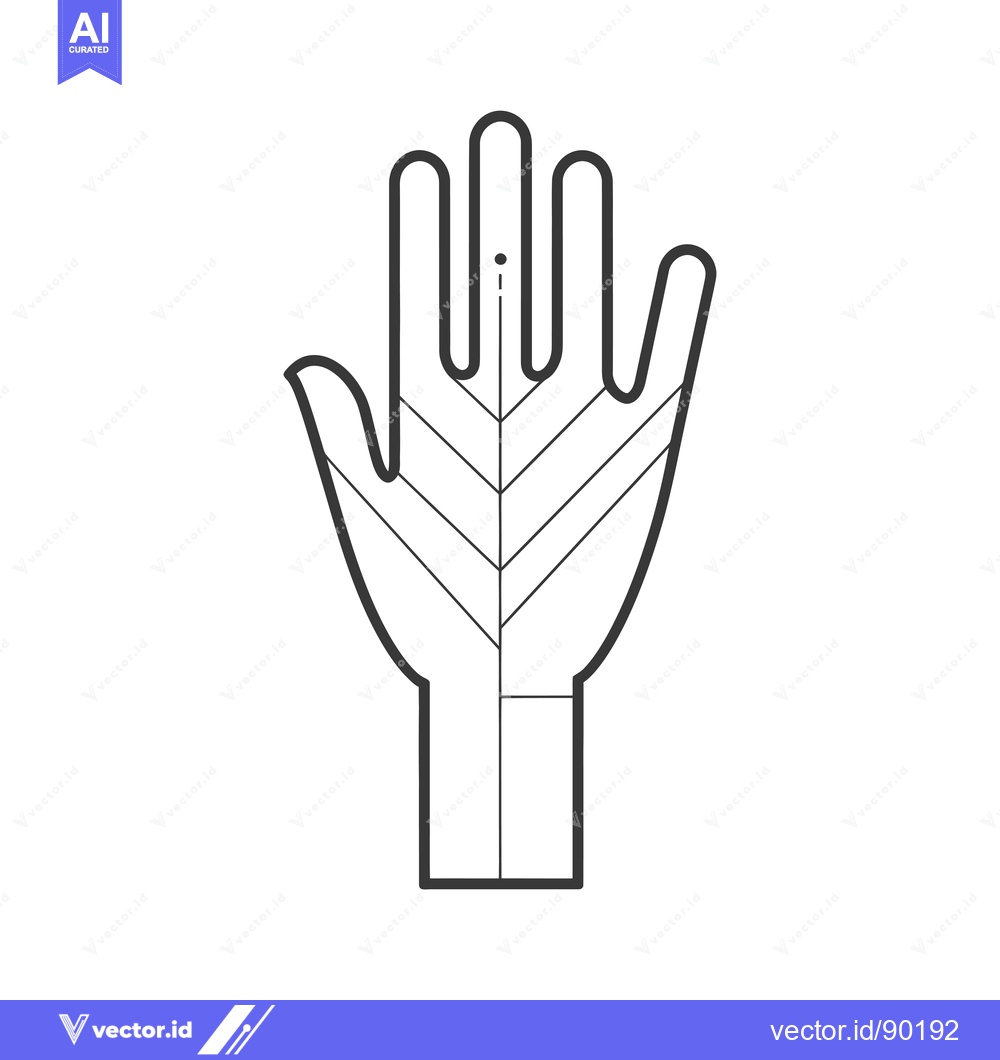 Premium Vector dari Outline Drawing of a Human Hand with Detailed Palm Lines
