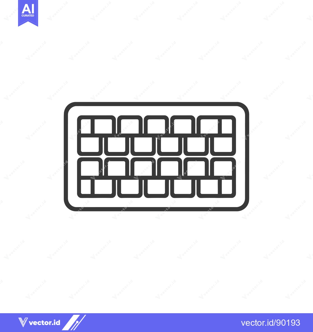 Premium Vector of Outline drawing of a keyboard with square keys